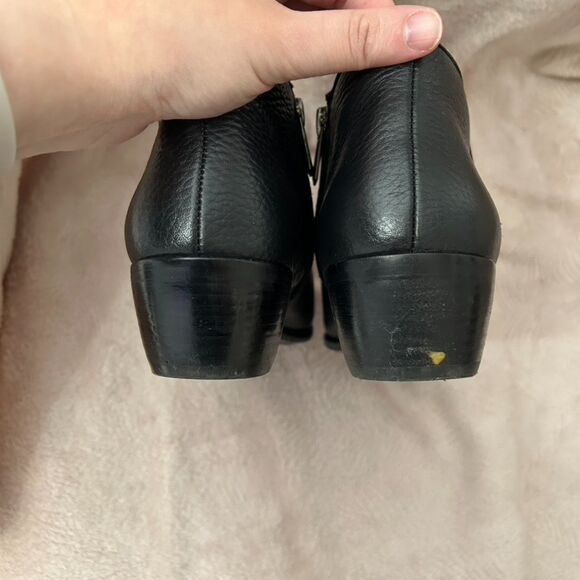 Sam Edelman Black Leather Heeled Ankle Boots - Picture 11 of 13